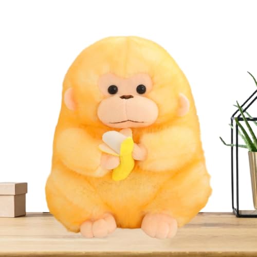 Peluche singe 30cm avec banane doudou souple pour enfant