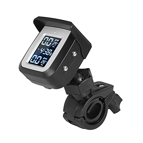 Sunydog Systém monitorování tlaku Tyre Pressure Solar Power Wireless Tire Pressure Monitoring System se 2 externími snímači teploty a tlaku, LCD displej, autoalarm, auto spánek a probuzení pro motorku