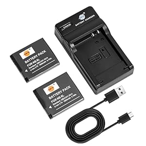 DSTE 2PCS NB-8LH NB-8L Batterie et Chargeur pour Canon PowerShot A2200, A3000, A3100, A3200, A3300
