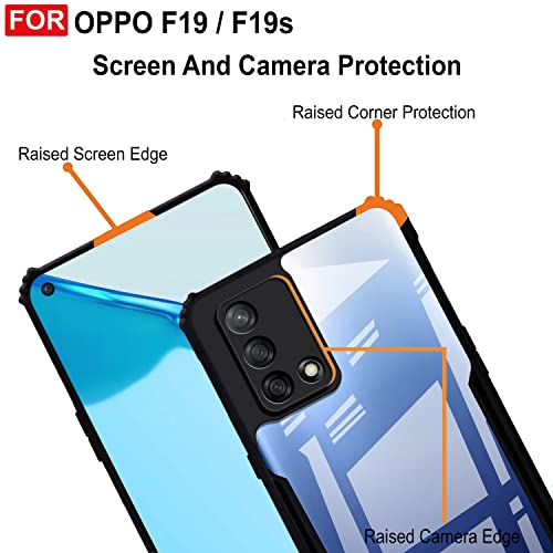 Image of Zapcase Back Case Cover for Oppo F19 / Oppo F19s | Compatible for Oppo F19 / Oppo F19s Back Case Cover | Clear Casewith Camera Protection | (TPU + PC | Matte Black)