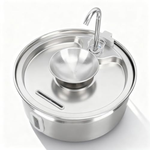 Fuente de agua para gatos acero inoxidable 3.2L automática