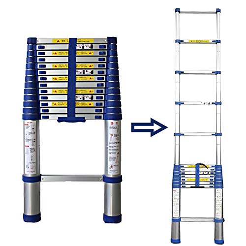20.3ft Multi-Purpose Telescoping Extension Ladder - Lightweight Aluminum 330lbs Capacity Foldable Safe & Durable for Home & Professional Use - Perfect Indoor/Outdoor Tool
