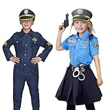 Ce costume de police pour enfants équipé de divers accessoires dont vous avez besoin: un uniforme de police, un chapeau, un walkie-talkie, des menottes et une baguette de police, il est riche en variété et pratique, entièrement adaptable à divers scénarios de jeu de rôle