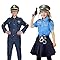 Deguisement Policier Enfant, 9 Pièces Police Accessoires Jouets avec Chapeau de Policier, Jouets et Menottes Police, Jeux de Costume Policier pour Halloween Carnaval pour Garçons Filles 4-12ans