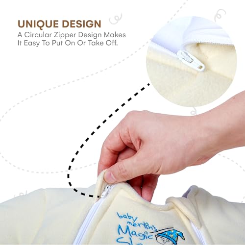 Magic Sleepsuit P-BMN-SSM-6-9CREAM Baby Merlin'S Magic Merlin Sleepsuit - Microfleece Baby Transition Swaddle thumb #4
