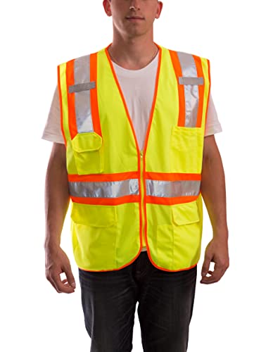 Tingley Job Sight V73852 High Visibility Class 2 Two-Tone Surveyor Vest, S-M, Fluorescent Yellow-Green