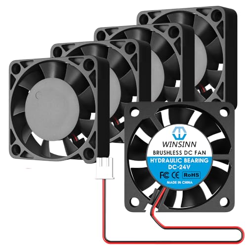 Image of WINSINN 40mm Fan 24V DC Brushless Quiet Cooling 4010 40x10mm For 3D Printer Extruder Hotend Makerbot MK7 MK8 CPU Chip Arduino - 2Pin 0.1A 2.4W 6200+-10% RPM (Pack of 5Pcs)