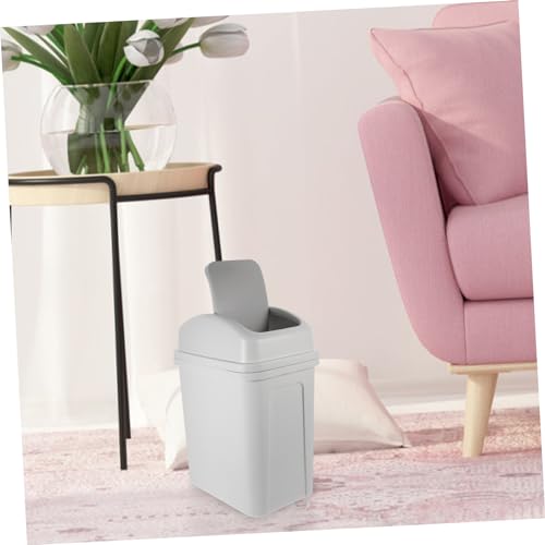 Caneca de basura rectangular con tapa abatible para el hogar miniatura 4