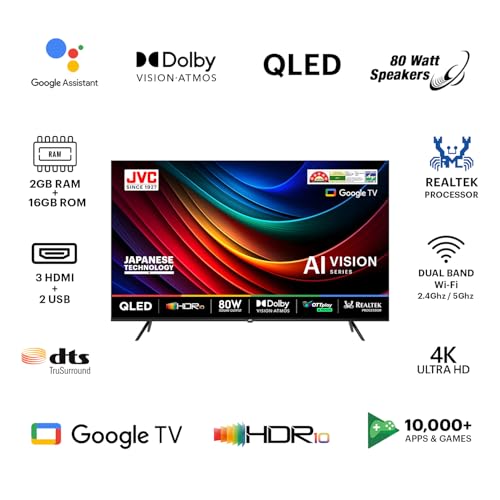 Image of JVC 190 cm (75 inches) AI Vision Series QLED Google TV LT-75NQ7165C (Black)