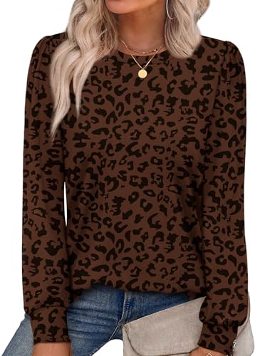 Alaroo - Alaroo Plus Size Leopard Print Tops for Women Fall Fashion Deals Shirts Tunic Boho Sweatshirts Basic Clothes Print 34 2XL (44% Off Amazon Deal)