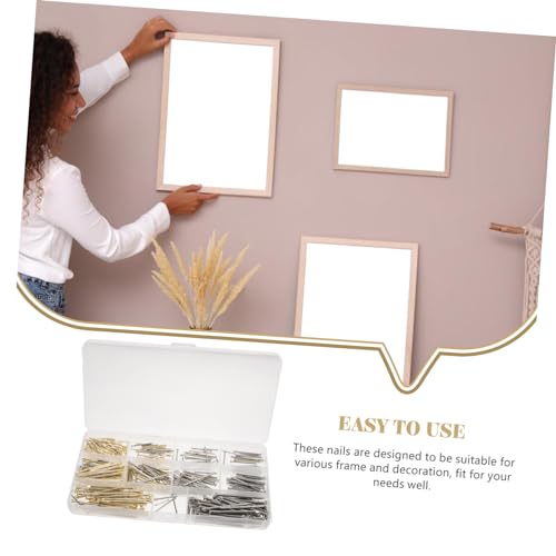Image of DOITOOL 400pcs Assorted Wall Hanging Nails Picture Frame Hardware for Easy Installation of Artwork and Decorations Multiple
