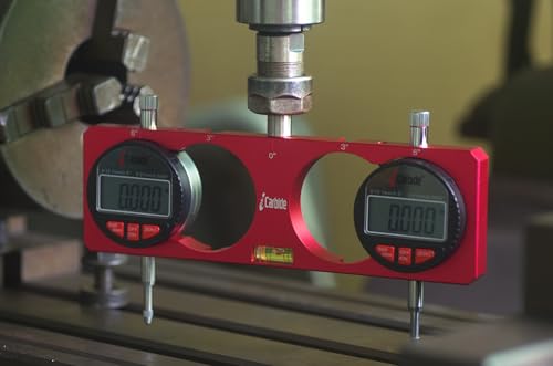 iCarbide Mill & Lathe Tramming System - Tram Align & Square for Machine Calibration for Level Angular Misalignment Precise & Powerful 0.0005/0.01mm Digital Dial Indicators with 1/2 and 1/4 Shank