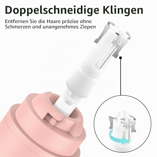Nasenhaartrimmer, wiederaufladbare kabellose Ohr Augenbrauen Trimmen Werkzeug Dual-Edge-Klingen Rasierapparat einfache Reinigung mit… – Ansicht 4