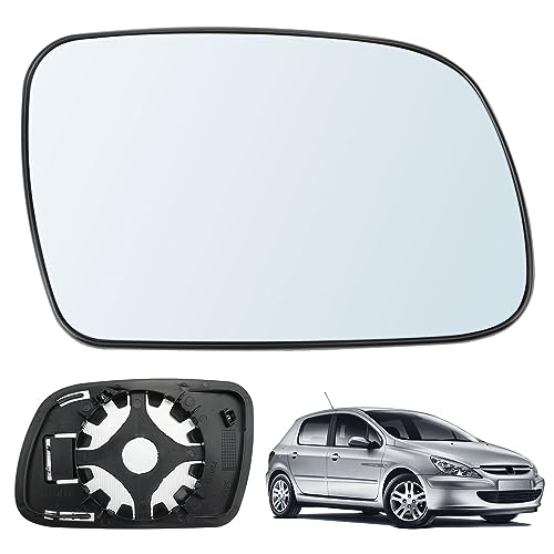 Cristal De Retrovisor Calefactable Compatible con Peugeot 307 2001-2007/407 2004-2008 Espejo
