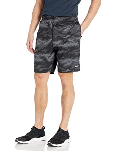 ▷ Reebok Pantalones cortos de entrenamiento para hombre, Azul, L