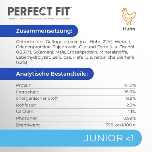 PERFECT FIT Junior Trockenfutter für junge Katzen unter 1 Jahr - Huhn, 7 kg (1 Beutel)