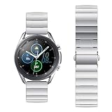 KARTICE Bands Compatible with Samsung Galaxy Watch 3 45mm Bands, 22mm Solid Stainless Steel Metal Re
