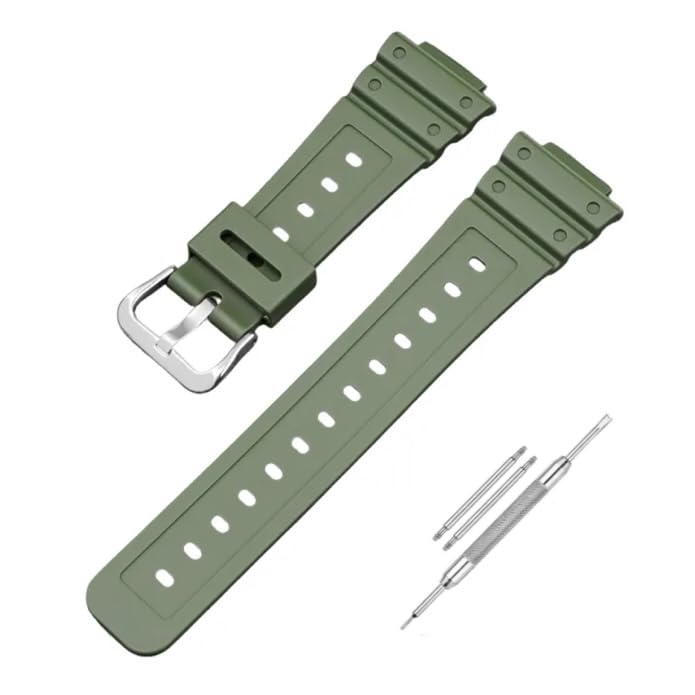 Image of Lineon 16mm Resin Soft Watch Strap Compatible With CASIO GM-2100 GA-2100 GA-2110 GA-B2100 with Tool and Pins