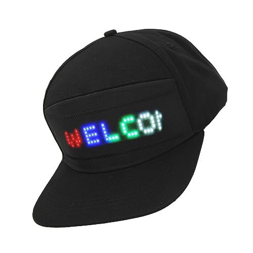 YUEHISY Chapeaux LED, écran D'affichage LED Programmable Chapeau Intelligent, Bluetooth App Control Baseball Caps, pour la Fête, Noël, Halloween,...