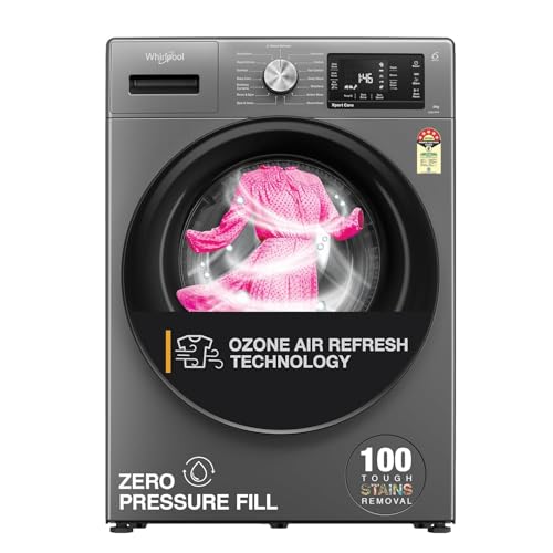 Image of Whirlpool 8 Kg Ozone Technology Inverter Fully Automatic Front Load Washing Machine with In-Built Heater (XO8014BYM52E, Midnight Grey, 100+ Tough Stains, 1400 RPM)