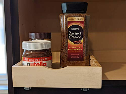 Cabinetrta Wood Pull Out Spice Rack Organizer For Cabinet – 9"(W) X 10"(D) X 3"(H) For Upper Kitchen Cabinets And Pantry Closet, For Spices, Sauces, Canned Food Etc… #TOP3