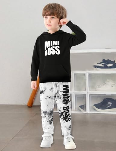 Von kilizo Toddler Baby Boy Clothes Fall Outfits Cute FashionsHoodie Sweatsuit Top+Tie-Dye Pants 2PCS Set2