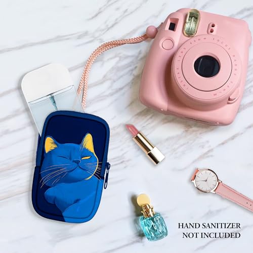 Image of Hand Sanitizer Spray Case, Portable Hand Sanitizer Holder, Mini Pouch, Zippered Pouch Case for Hand Sanitizer, Fashion Accessory with Snap Hook Hand Sanitizers 1FL. OZ., Napping Cat