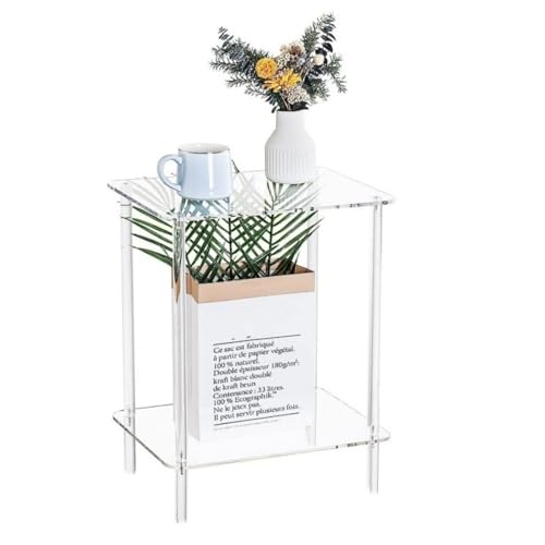 Table de chevet acrylique moderne au design cristallin épuré - 6