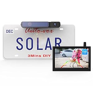 Upgrade 1080P Solar Wireless Backup Camera for Truck, 3Mins No Wiring Install with Battery-Powered Car Back Up Camera…