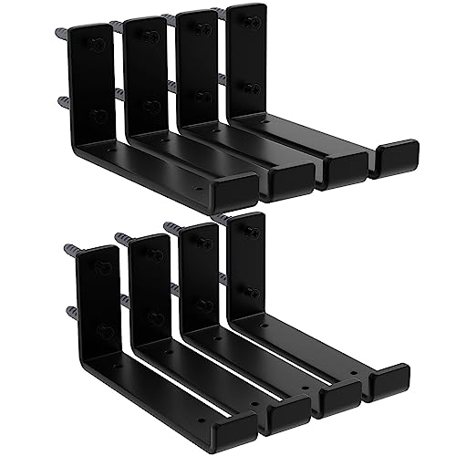 Isoker 8 Pack - 7.25"L X 4"H X 1.5"W Shelf Bracket, 1/5” Thick Iron Metal Wall Floating Shelf Bracket, Rustic Industrial J Lip Shelf Bracket #TOP5