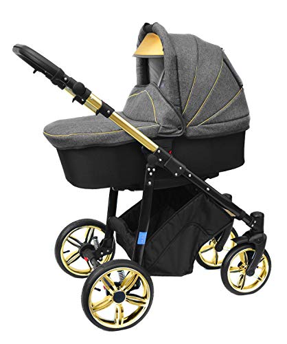 Skyline 3-in-1 Combi-kinderwagen met aluminium frame, babybedje, sportbuggy-bevestiging en babyautostoeltje (ISOFIX) - Afbeelding 3