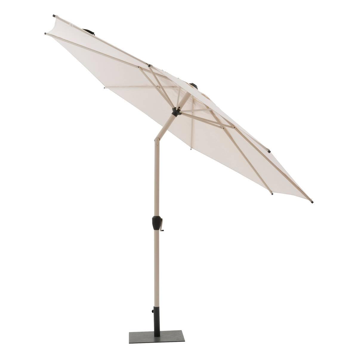 Hespéride - Parasol Droit Rond Loompa - 3m - Protection UV, Toile Amovible Déperlante et Inclinable - Structure Acier Traité Antirouille