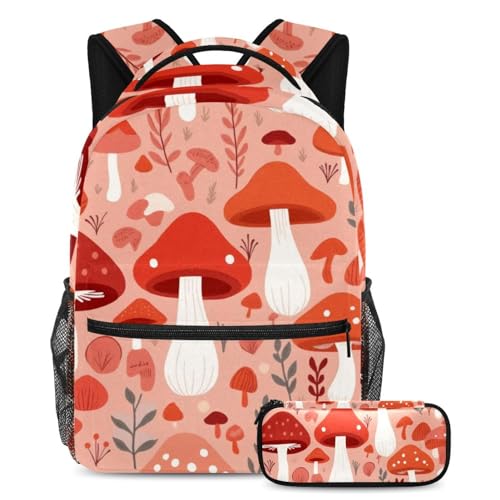 Ensemble de cartables pour enfants sac à dos fille garçon trousse motif champignon