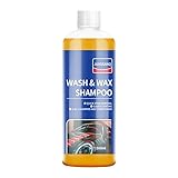 JUVOSANQ Wash & Wax Shampoo, 2-in-1 Car Shampoo and Conditioner, Quick Stain Removal, Glazed Coating, 500ml
