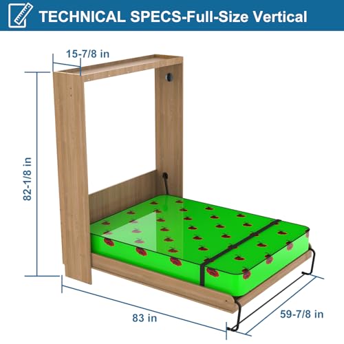 TOPOWN Full Size Deluxe Murphy Bed Kit (Vertical), DIY Murphy Bed Kit Full Hardware Full Size Hardware (Full Vertical)