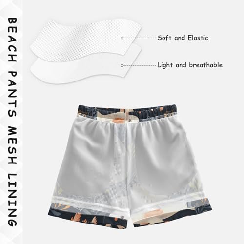 Pigsaly Boys' Swim Board Shorts Fish Cute Pink Fish Boy's Swim Trunks Kids Swimwear 2T4