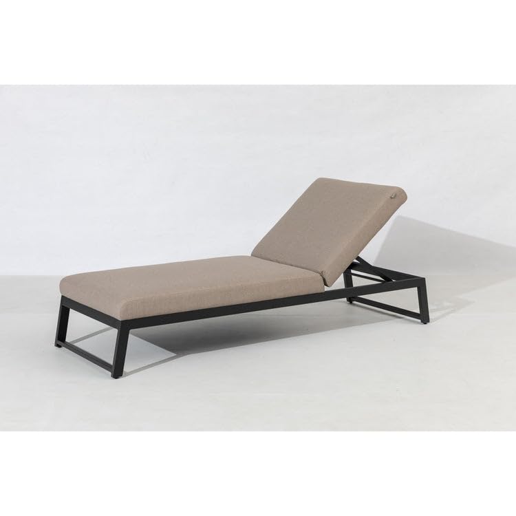 Premium Modern Outdoor Sun Lounger Patio Lounge Chair with Adjustable Reclining Heavy-Duty Black Metal Frame, Contemporary Weather-Poolside, Deck, Garden, Backyard, and Balcony Relaxation.-picture-11