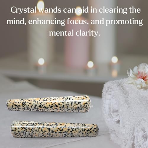 Image of Dalmatian Jasper Crystal Wand - Smooth Crystal Wand for Energy Healing, Chakra Balancing, Meditation and Home Decor - Crystals and Healing Stones for Gift