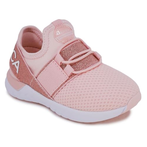 Nautica Kids Sneaker Athletic Slip-On Bungee Running Shoes Boy-Girl Little Kid-Neave Toddler-Rose Gold-12