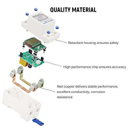 Lianai Medidor de energia elétrica digital monofásico Medidor de eletricidade em trilho DIN Medidor