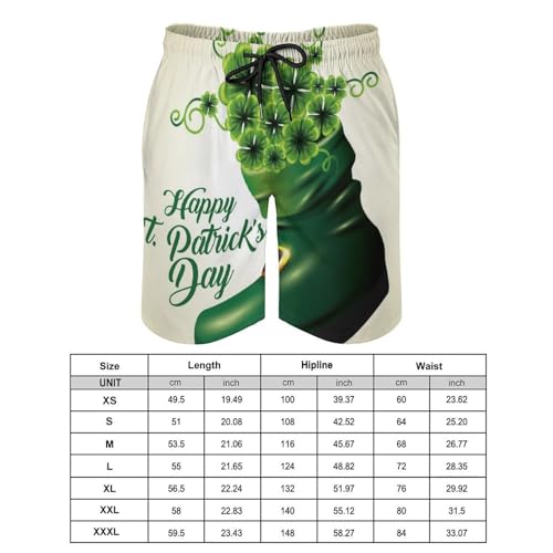 Shorts de bain homme vert trèfle séchage rapide taille S
