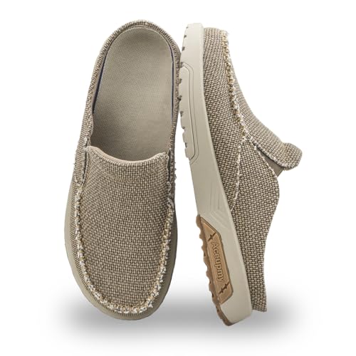Men's Arch Support Plantar Fasciitis Relief Orthopedic Slipper Indoor Canvas Slip On House Diabetic Bunions Casual Loafers