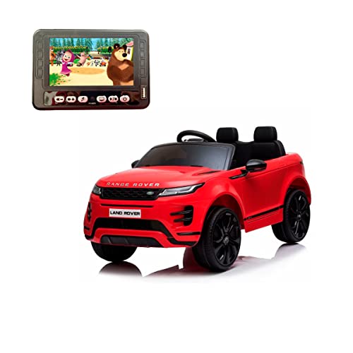 Land Rover Range Rover EVOQUE MP4 - Rouge- Voiture électrique pour Enfants avec Batterie 12v, Roues en Gomme, siège Similicuir, écran MP4 et télécommande pour Parents