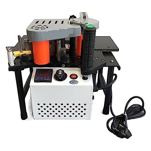 ALSUP Plaqueuse de Chants portative Courbe et Droite,110v/220v Vitesse réglable 5m/Min Plaqueuse portative 10-60mm pour Le Travail du Bois