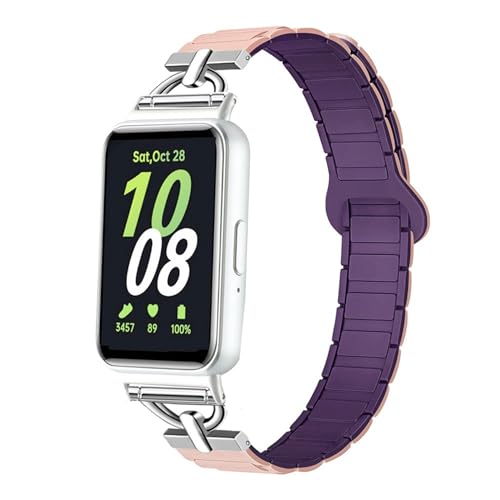 JUSUTEK �l�C D�` �o���h For Galaxy Fit 3 ���̓V���J�Q�� �x���g SM-R390�����X�g���b�v�C���C�z�� �����^�}�O�l�b�g�� �����O�o�b�N���݌v���� �R���p�`�u�� Samsung Galaxy Fit3 �Ή��X�}�[�g�E�H�b�` �r