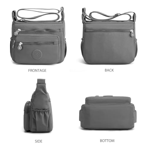 Image of Women Crossbody Bag Waterproof Nylon Multi-layer Crossbody Bag Casual Satchel Bag Shoulder Bag Messenger Bag Travel Bag Day Pack
