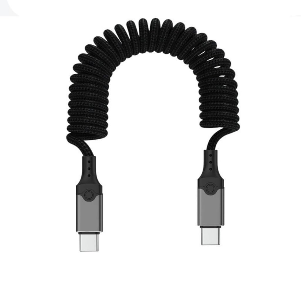 USB5 Tipo C Maschio a Maschio Cavo a Molla 240W Caricabatterie 80Gbps Linea Dati Uscita 16K per Dispositivi di Tipo C