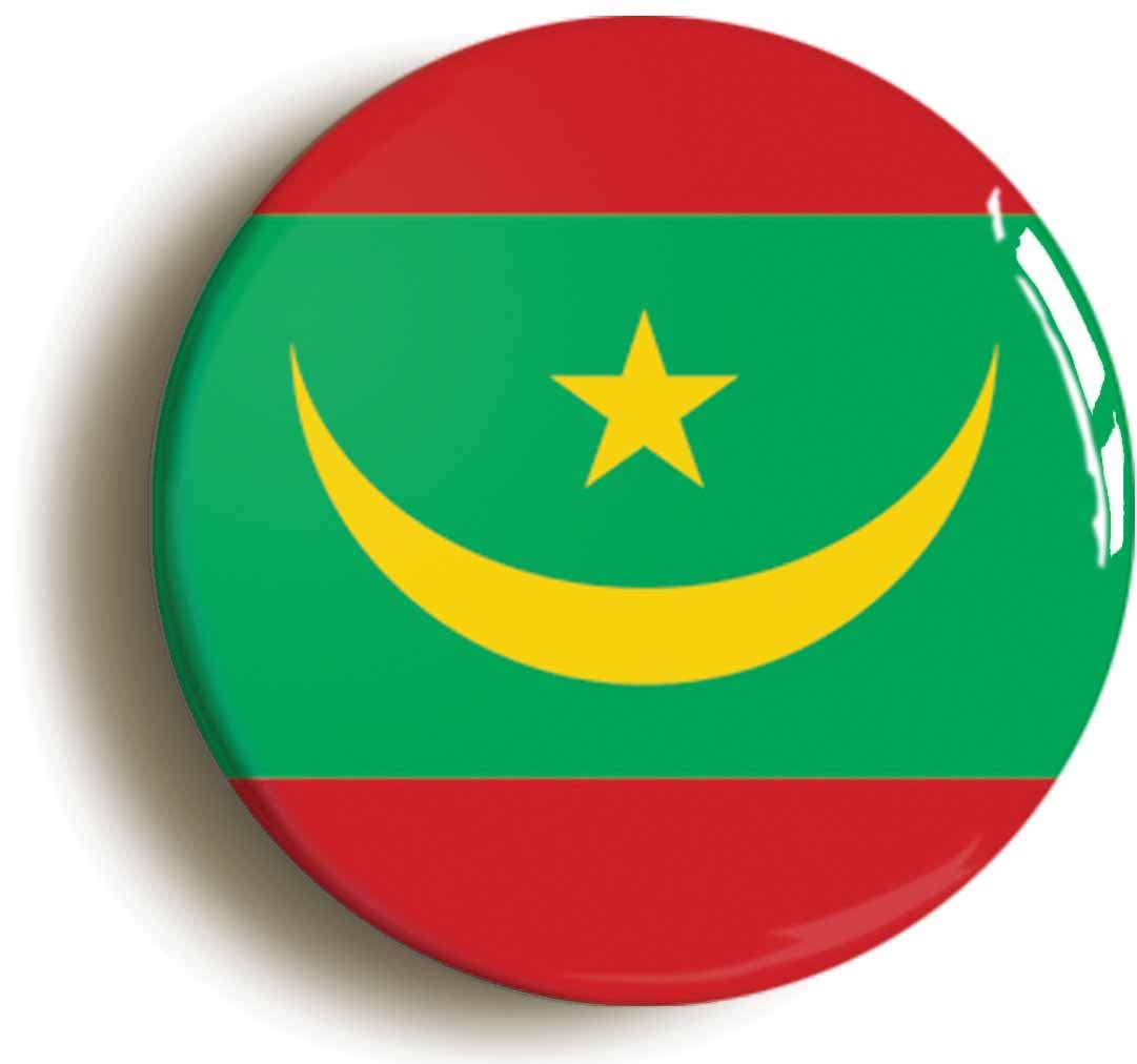 Mauritania National Flag Fridge Magnet (Circular 2inch / 50mm Diameter)