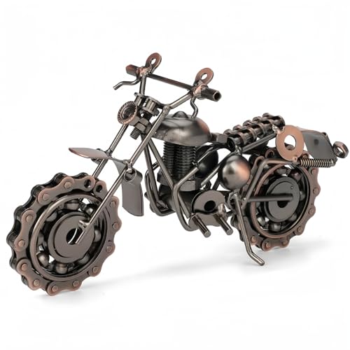 YYwenting Modèle de moto vintage en métal pour la fête des pères - Sculpture d'art de collection pour la maison et le bureau - Sculpture de collection pour les amateurs de moto
