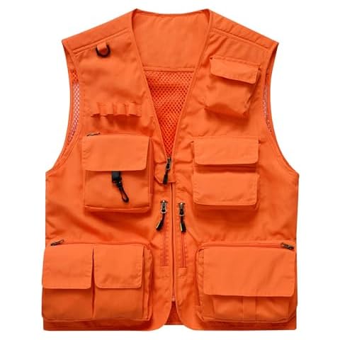 Flygo Men's Casual Lightweight Outdoor Travel Fishing Vest Cover